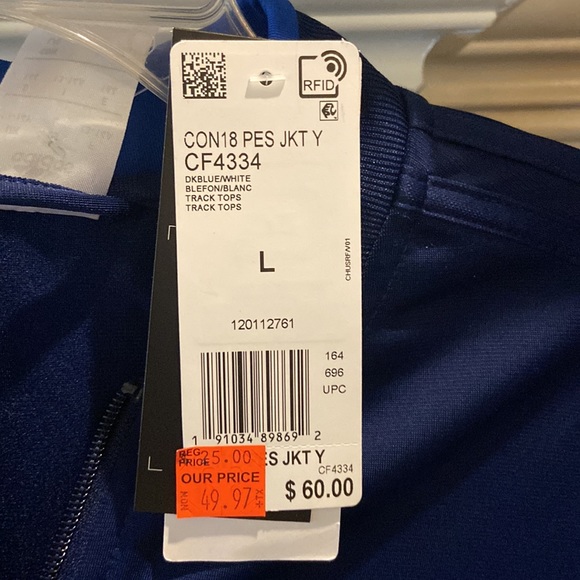 ADIDAS
Big Zip Front Iconic Tricot Jacket, Large, Dark Blue - Picture 2 of 6